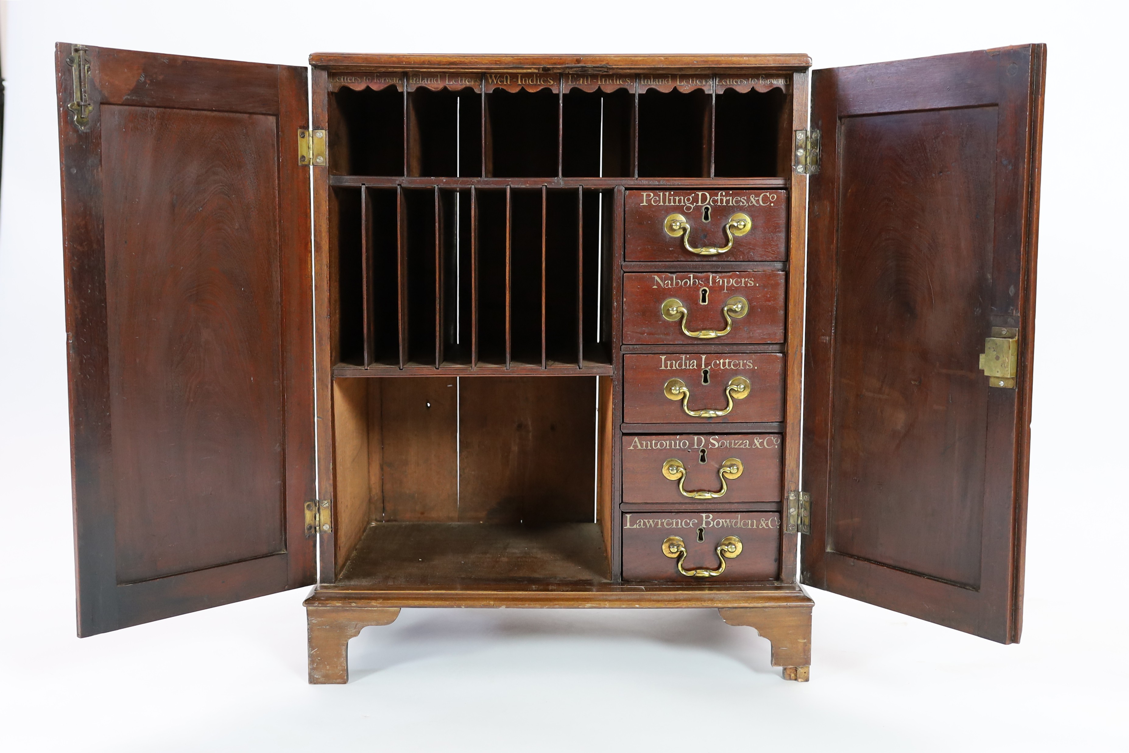 A George III mahogany secretary's cabinet, W.61cm D.37cm H.78cm